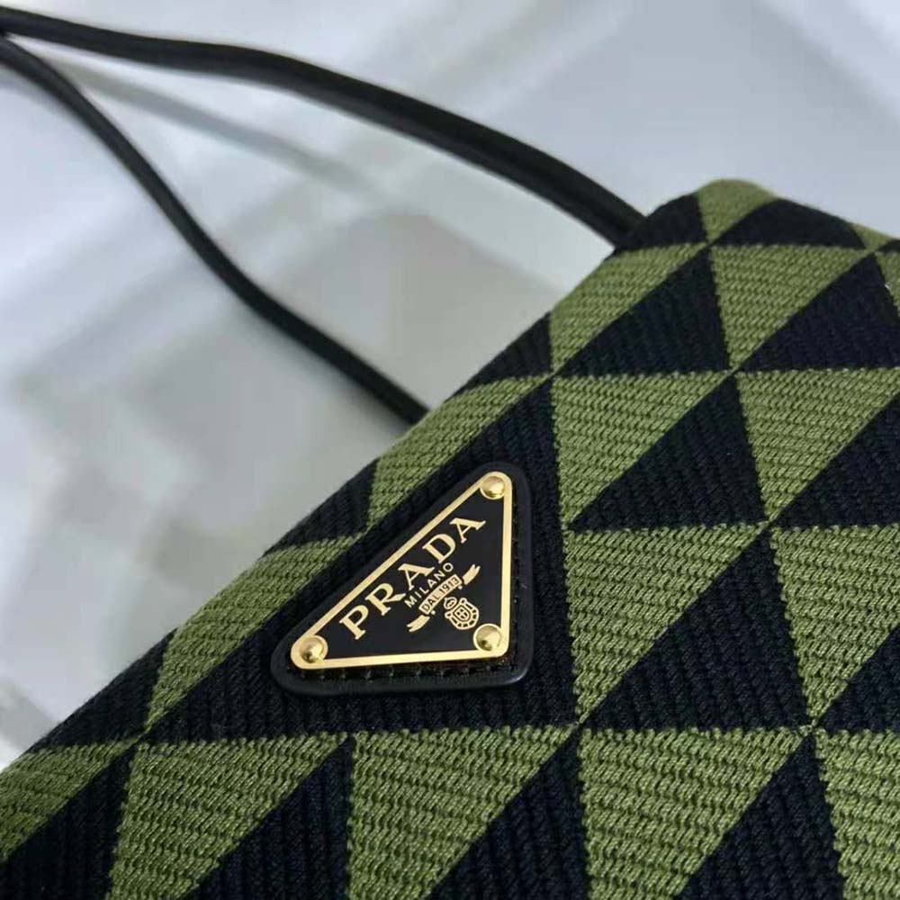 Prada Women Small Embroidered Fabric Bag-Green - image 9