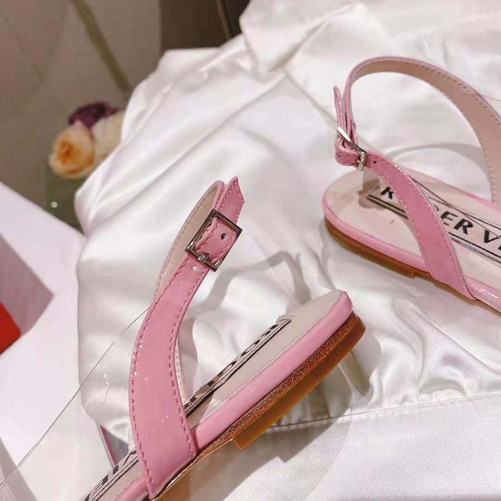Roger Vivier Women Gommettine Strass Buckle Slingback Ballerinas in PVC-Pink - image 7