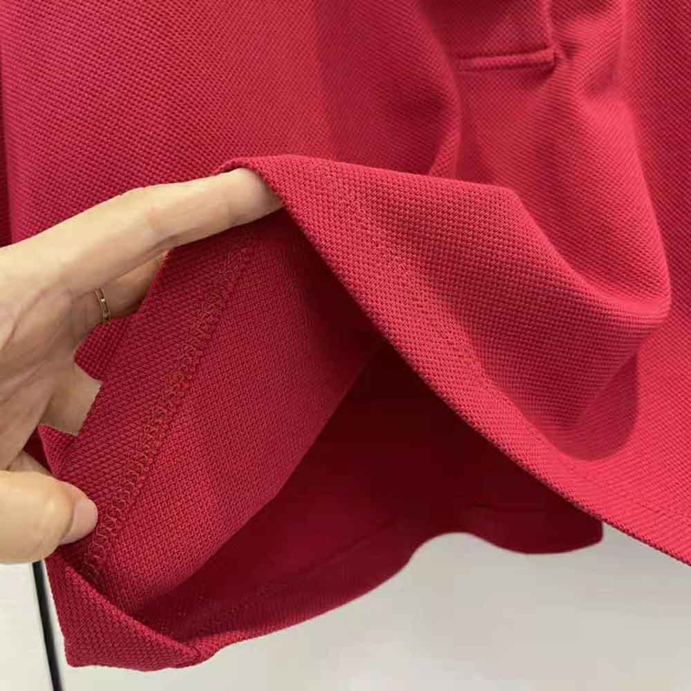 Saint Laurent YSL Women Cropped Polo Shirt in Cotton Piqué-Red - image 8
