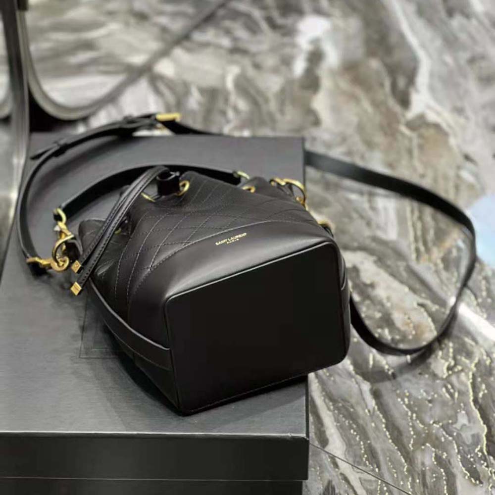 Saint Laurent YSL Women Emmanuelle Small Bucket Bag in Quilted Lambskin-Black - image 10