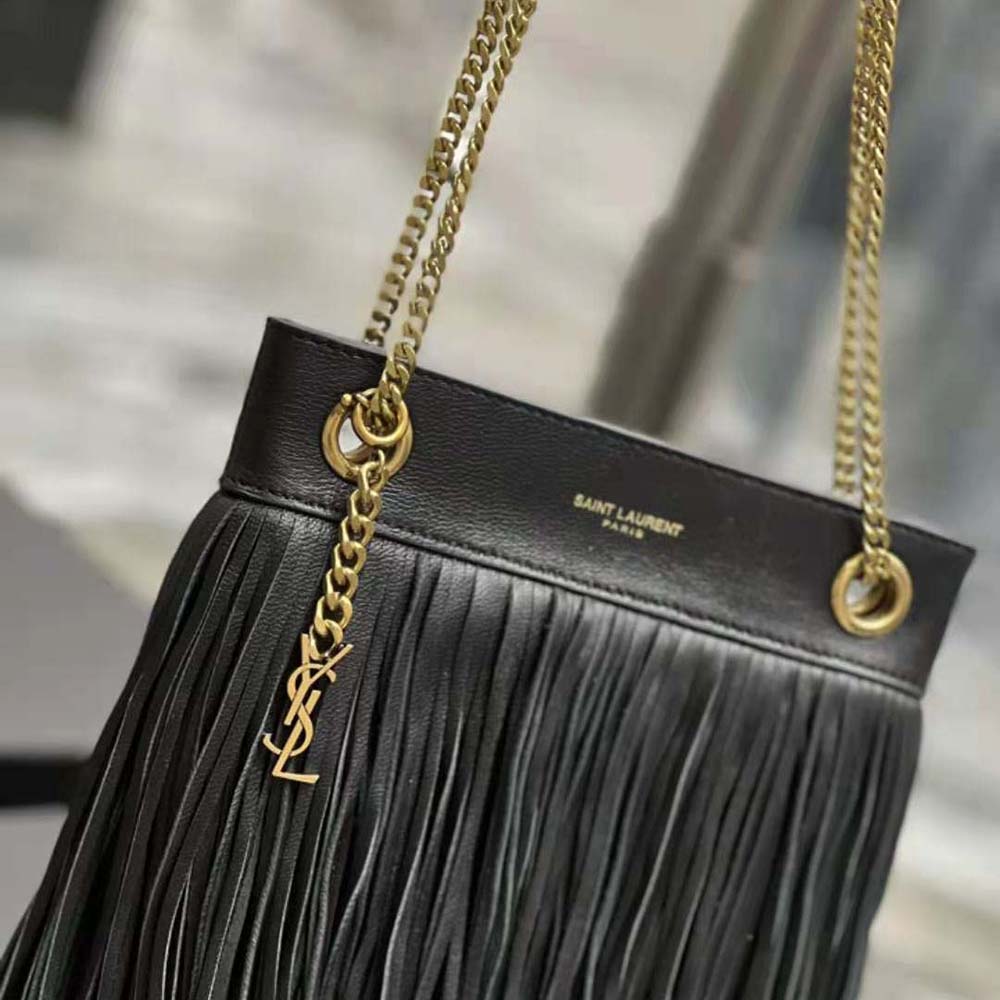 Saint Laurent YSL Women Grace Small Chain Bag in Suede-Black - image 9
