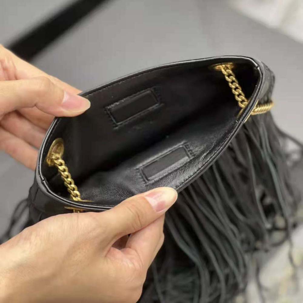 Saint Laurent YSL Women Grace Small Chain Bag in Suede-Black - image 10