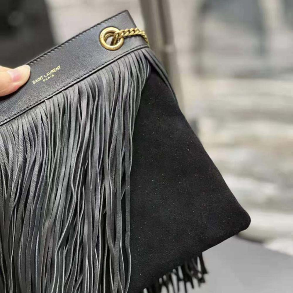 Saint Laurent YSL Women Grace Small Chain Bag in Suede-Black - image 8