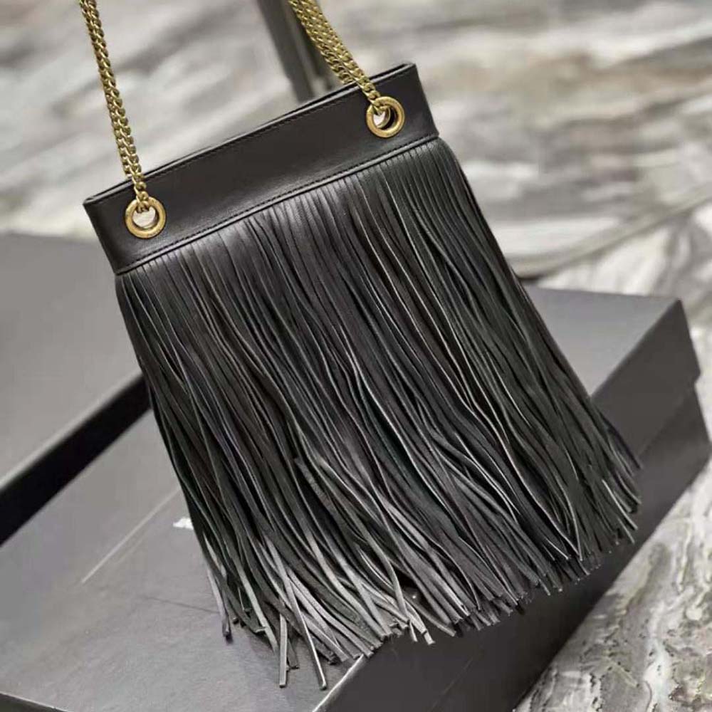 Saint Laurent YSL Women Grace Small Chain Bag in Suede-Black - image 4