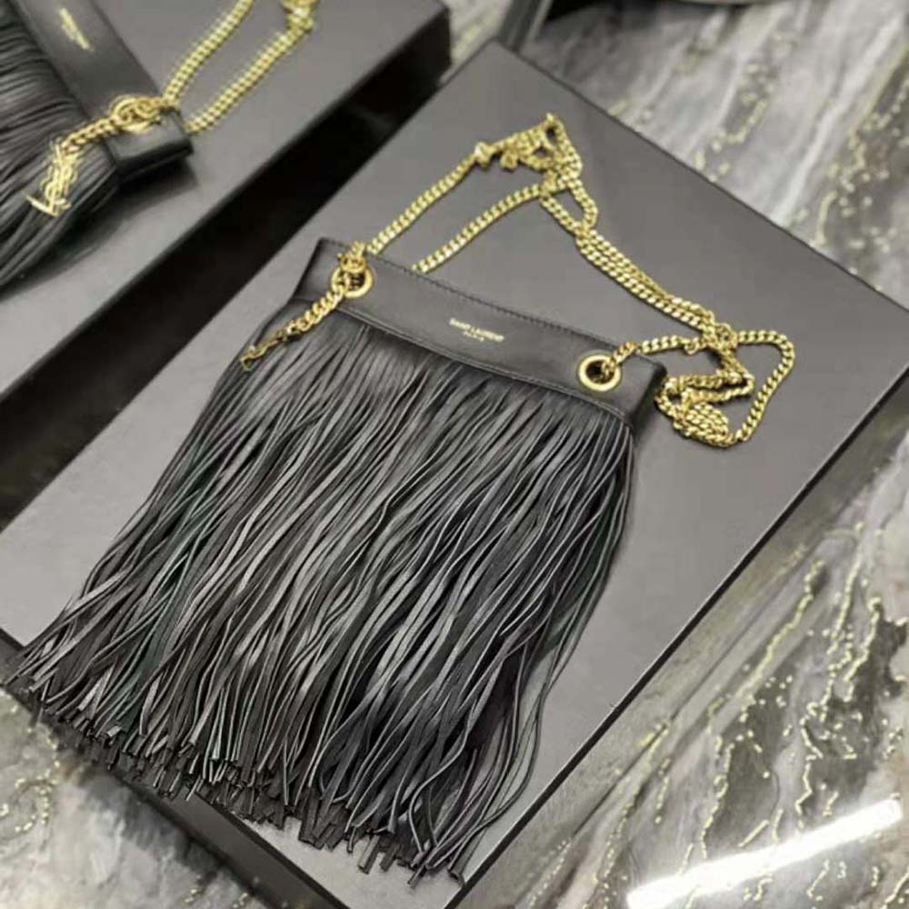 Saint Laurent YSL Women Grace Small Chain Bag in Suede-Black - image 6