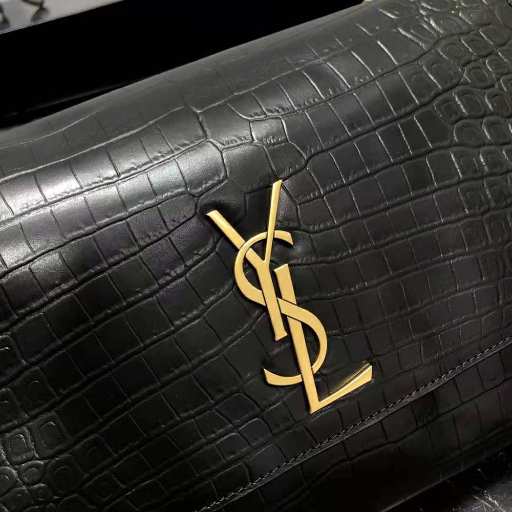 Saint Laurent YSL Women Kate Medium Reversible Chain Bag in Suede and Crocodile-Embossed Leather - image 7
