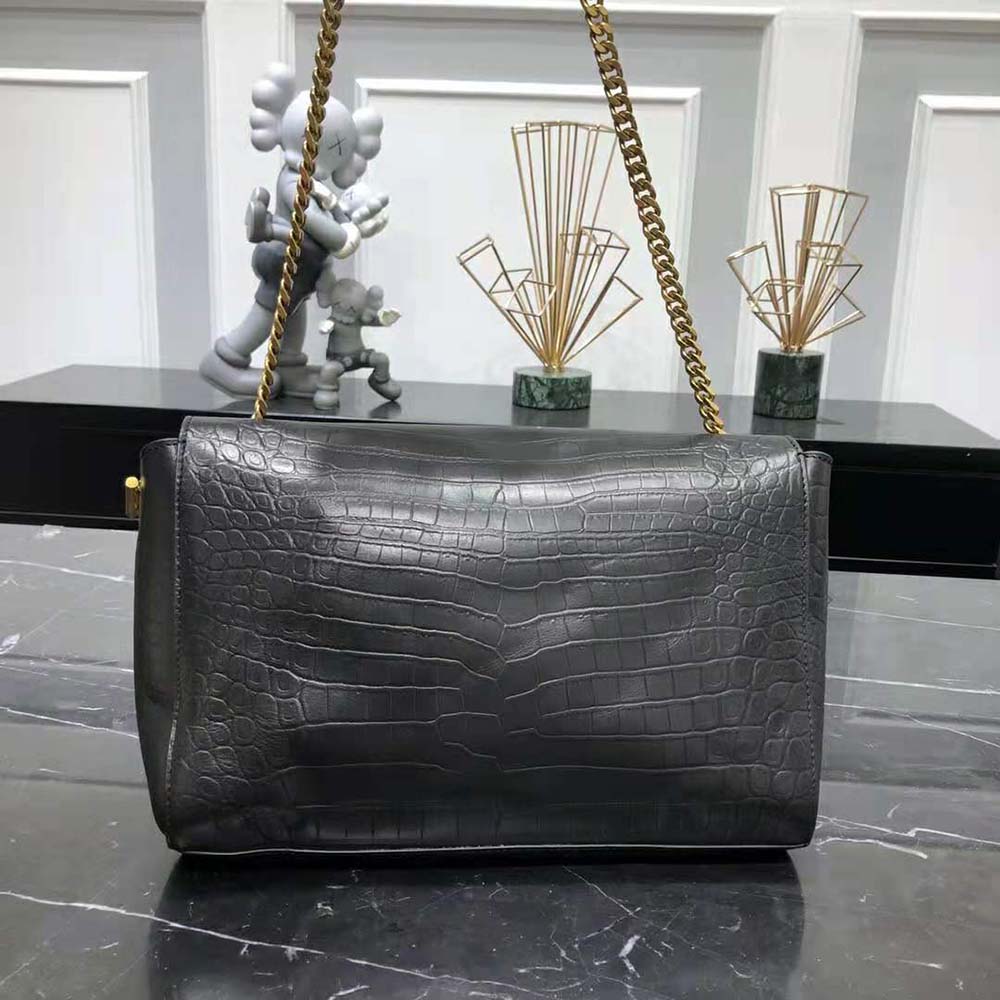 Back view showing suede side of Saint Laurent YSL Women Kate Medium bag