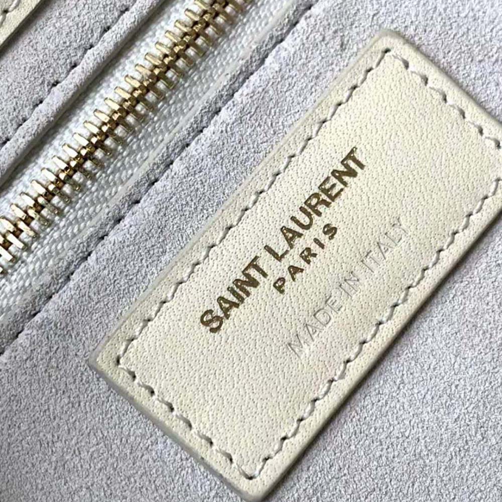 Saint Laurent YSL Women Le 5 A 7 Hobo Bag in Ostrich-White - image 9