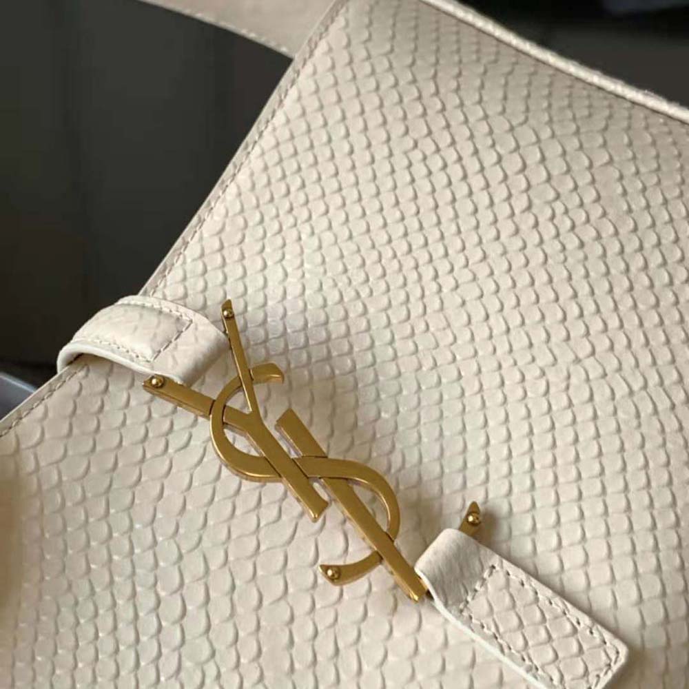Saint Laurent YSL Women Le 5 A 7 Hobo Bag in Python-Beige - image 9
