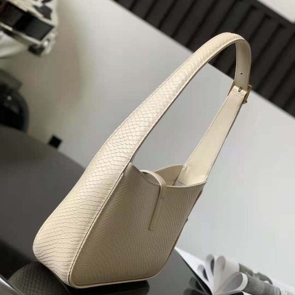 Saint Laurent YSL Women Le 5 A 7 Hobo Bag in Python-Beige - image 4