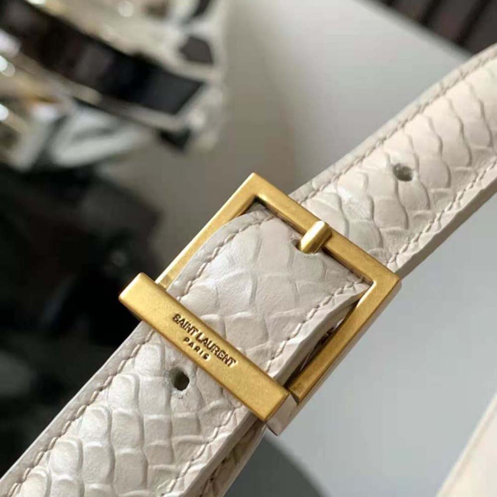 Saint Laurent YSL Women Le 5 A 7 Hobo Bag in Python-Beige - image 7