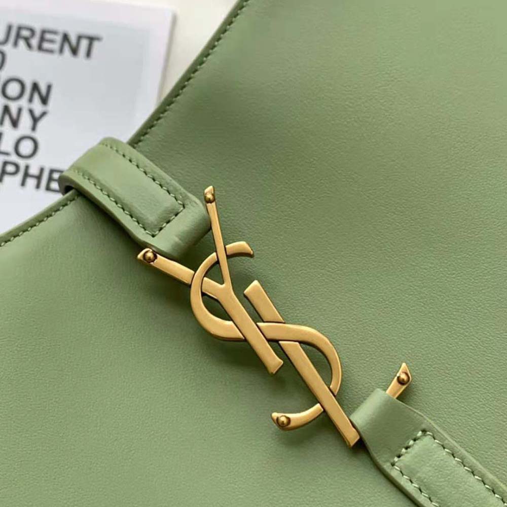 Saint Laurent YSL Women Le 5 A 7 Hobo Bag in Smooth Leather-Lime - image 7
