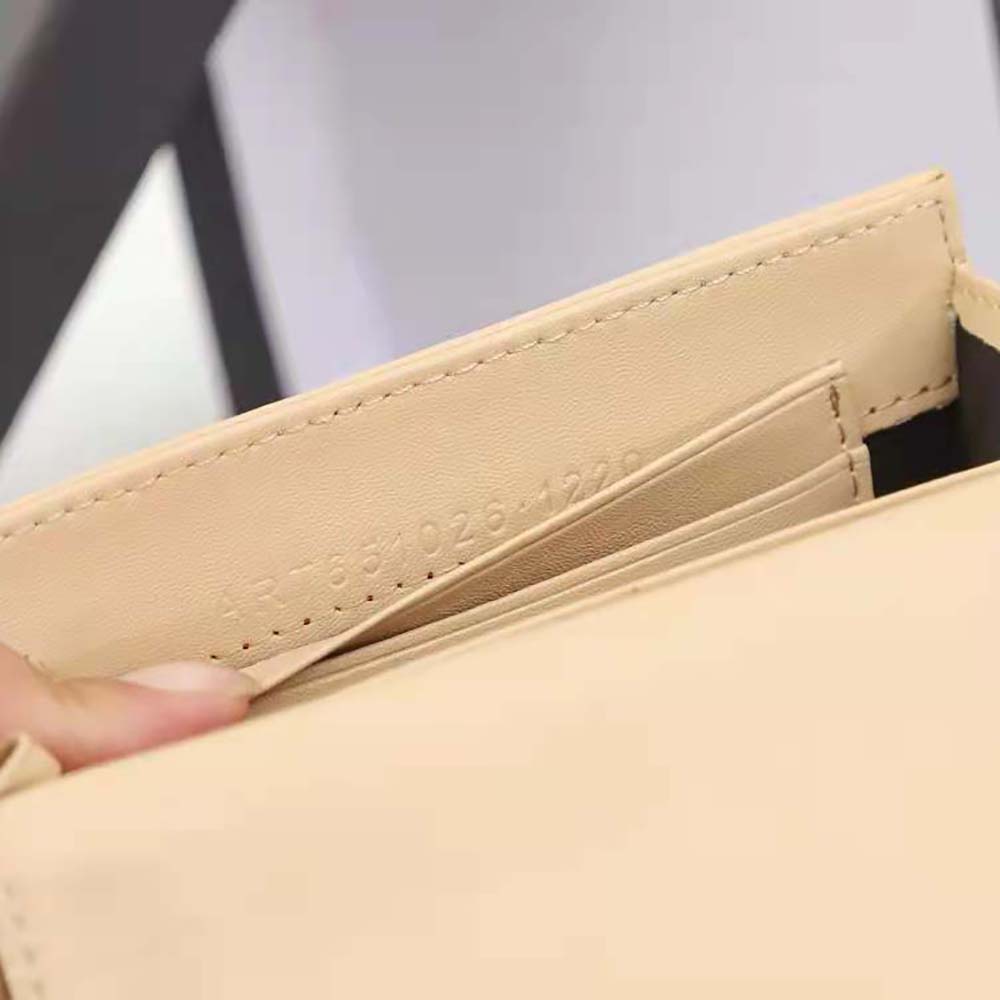 Saint Laurent YSL Women Vlogo Signature Grainy Calfskin Cardholder wth Zipper-Sandy - image 10