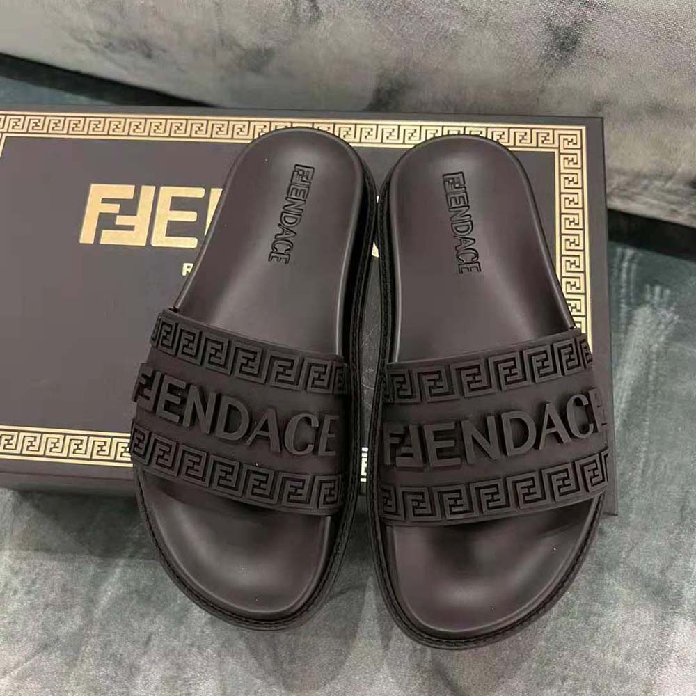 Versace Unisex Fendace Logo Sliders-Black - image 7