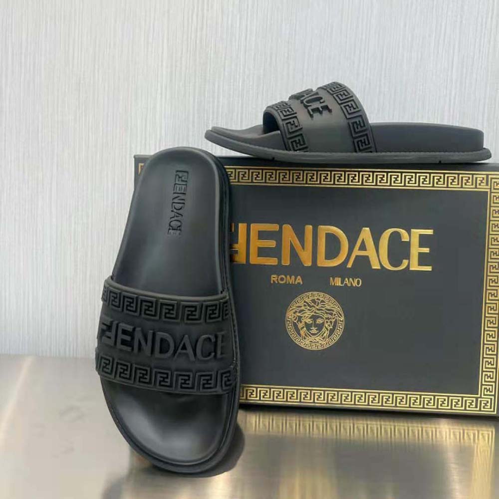 Versace Unisex Fendace Logo Sliders-Black - image 9
