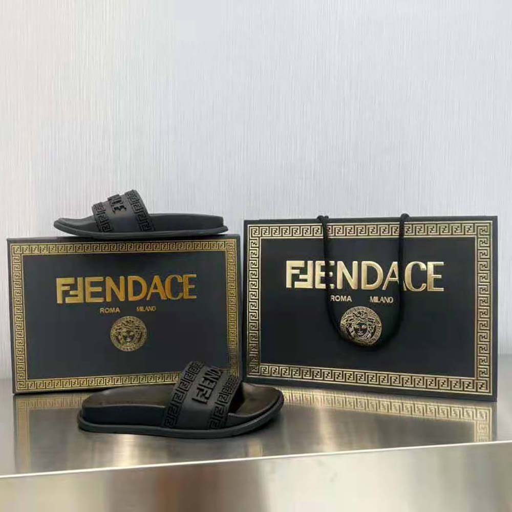 Versace Unisex Fendace Logo Sliders-Black - image 8