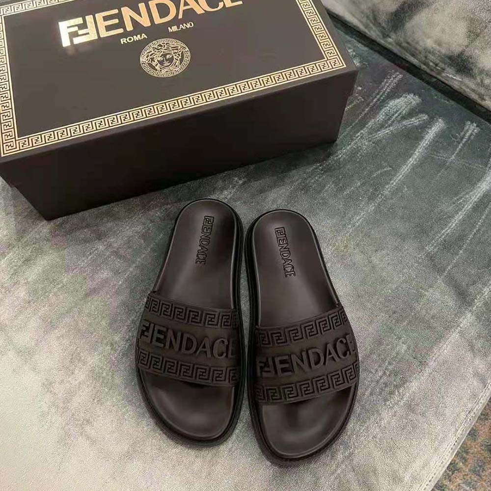 Versace Unisex Fendace Logo Sliders-Black - image 6