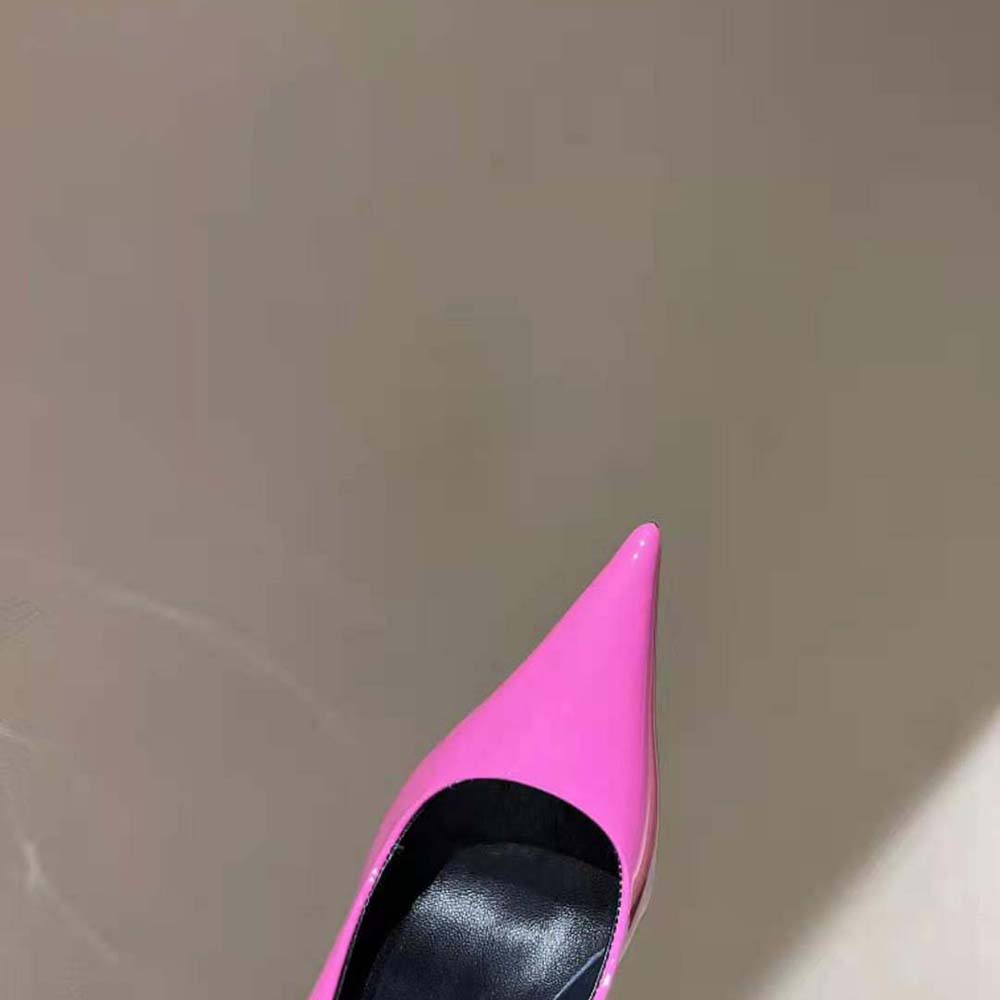 Versace Women Pin-Point Pumps Curved High Stiletto Heels-Pink - image 9