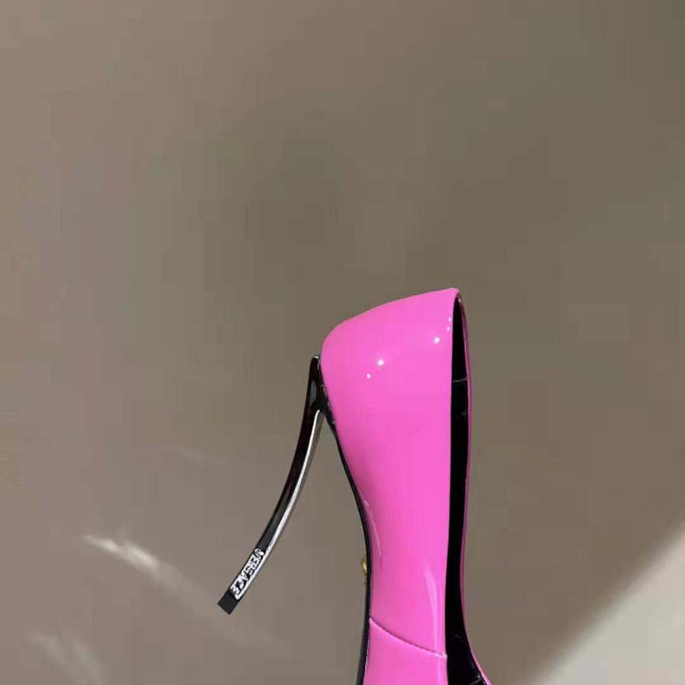 Versace Women Pin-Point Pumps Curved High Stiletto Heels-Pink - image 6