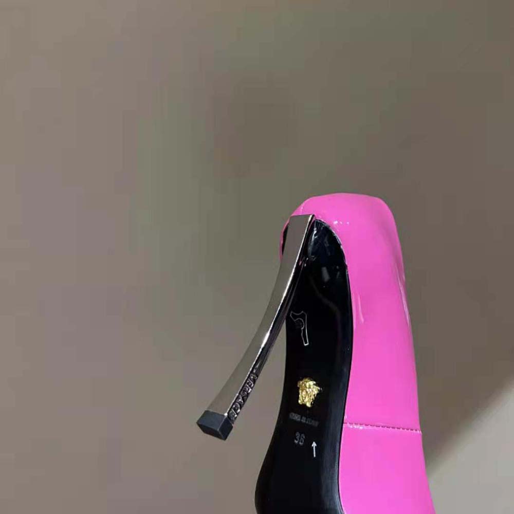 Versace Women Pin-Point Pumps Curved High Stiletto Heels-Pink - image 7