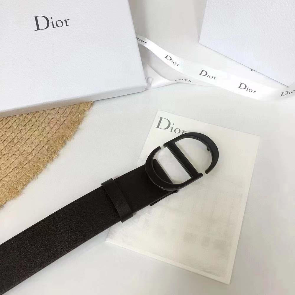 Dior Men 30 Montaigne Belt in Calfskin Leather-Black - image 5