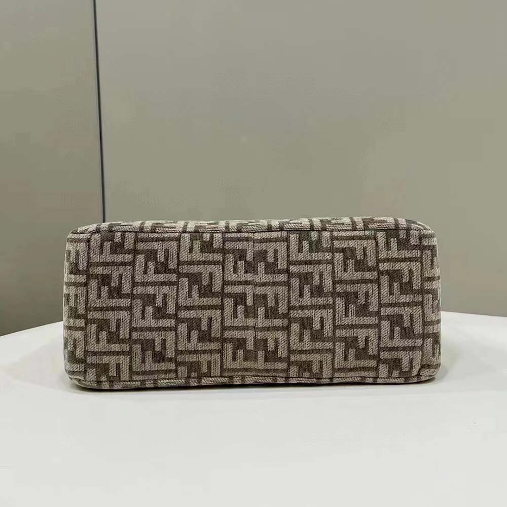 Fendi Women O’Lock Zip Dark Grey Tapestry Fabric Bag - image 4