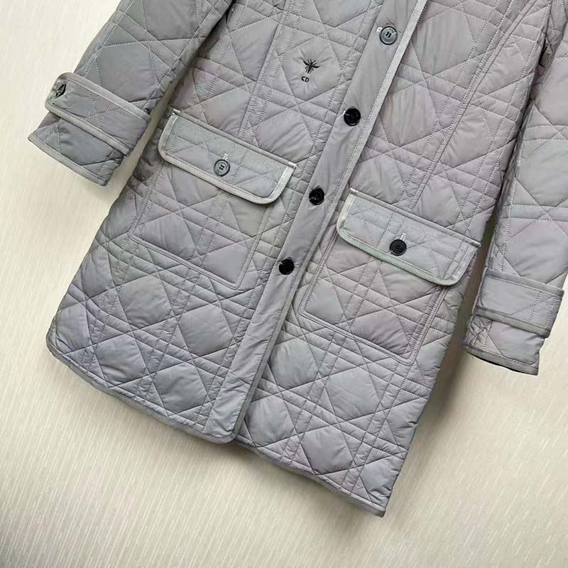 Dior Women CD Macrocannage Peacoat Gray Quilted Reflective Technical Taffeta - image 5