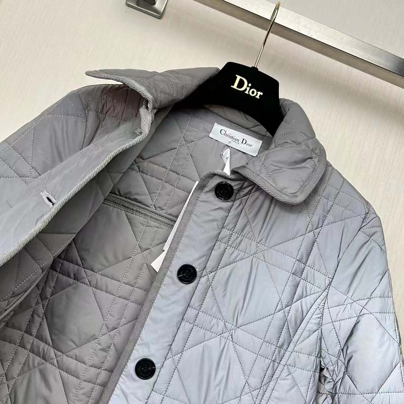 Dior Women CD Macrocannage Peacoat Gray Quilted Reflective Technical Taffeta - image 7