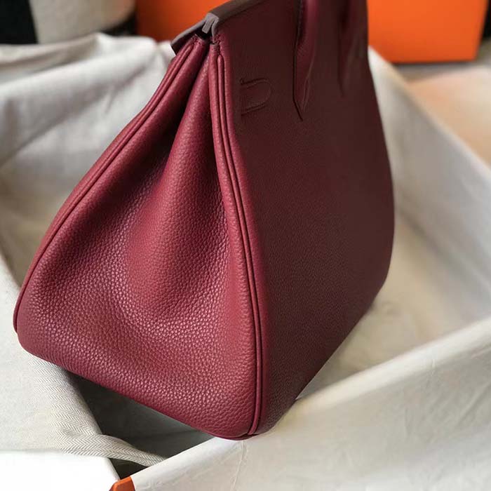Hermes Birkin 30 Bag in Epsom Leather with Gold Hardware-Maroon - image 4