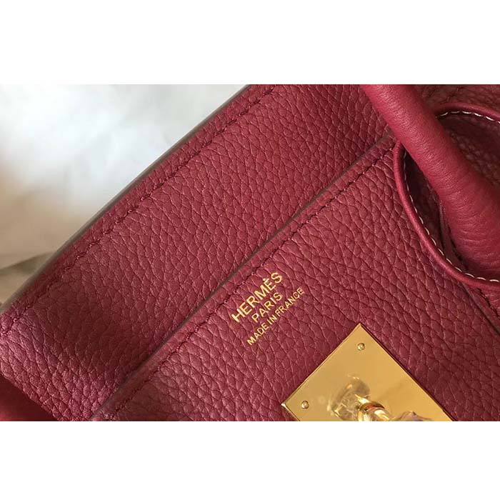 Hermes Birkin 30 Bag in Epsom Leather with Gold Hardware-Maroon - image 9