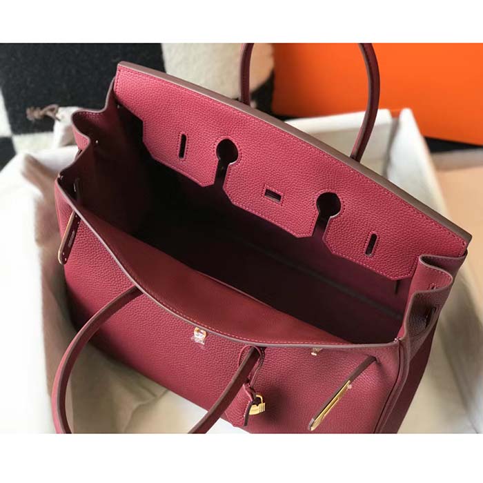 Hermes Birkin 30 Bag in Epsom Leather with Gold Hardware-Maroon - image 5