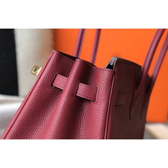 Hermes Birkin 30 Bag in Epsom Leather with Gold Hardware-Maroon - image 6