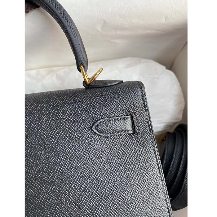 Hermes Women Kelly Sellier 32 Bag in Togo Leather with Gold Hardware-Black - image 9