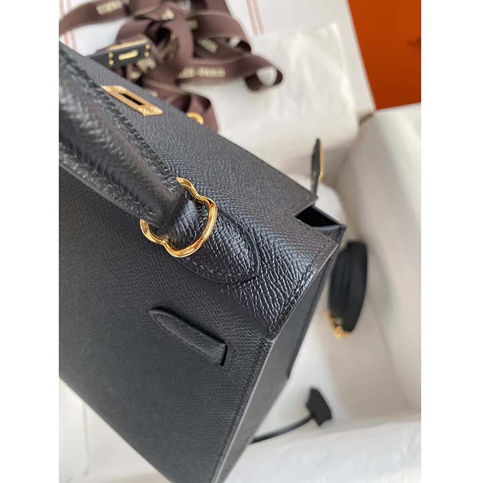 Hermes Women Kelly Sellier 32 Bag in Togo Leather with Gold Hardware-Black - image 8