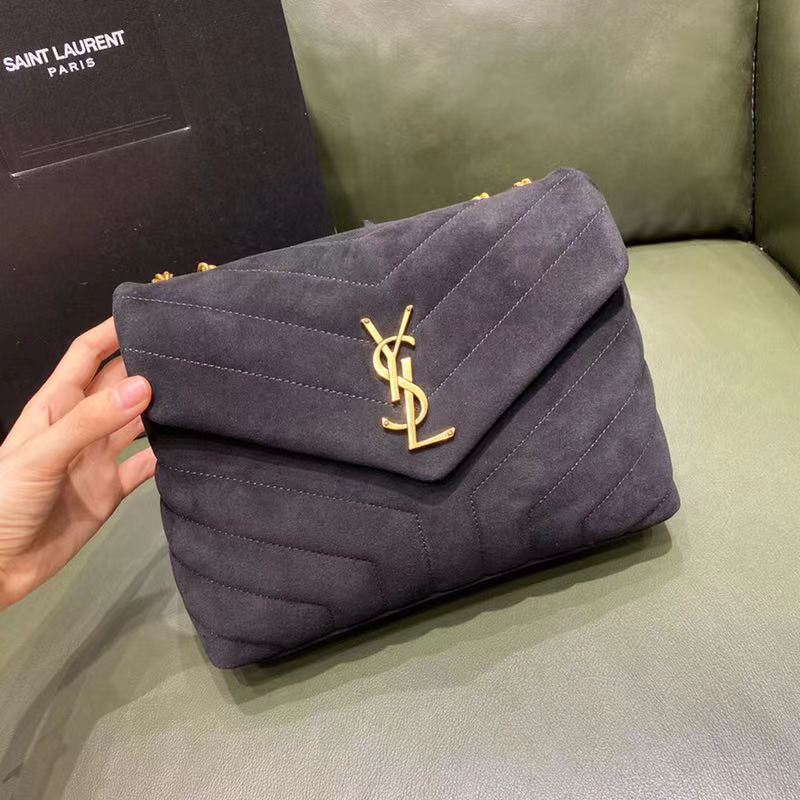 Close-up of Y quilting and gold hardware on Saint Laurent YSL bag