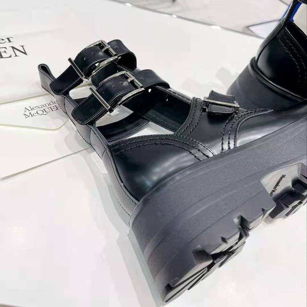 Alexander Mcqueen Women Rave Buckle Boot in Black/Silver - image 10