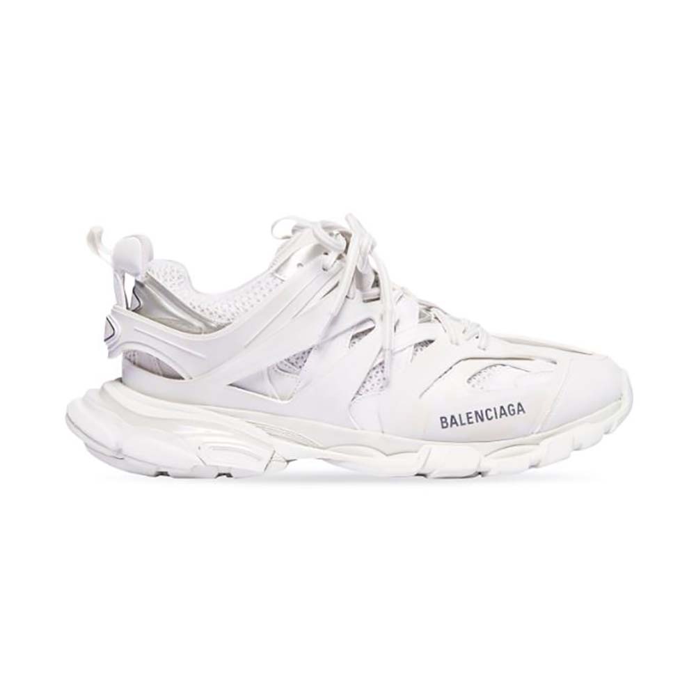 Side profile of Balenciaga Unisex Track Sneaker in white mesh and nylon