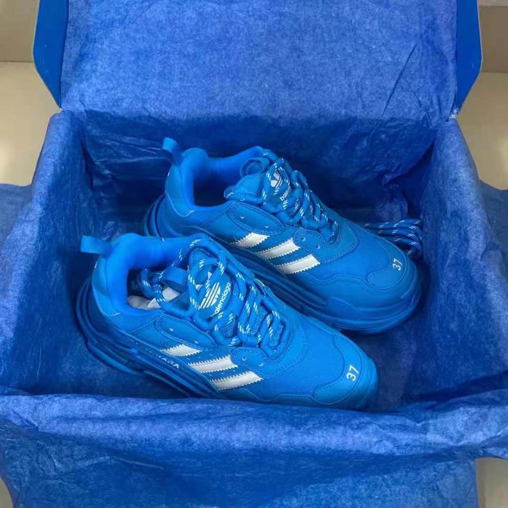 Balenciaga Women Balenciaga / Adidas Triple S Sneaker in Blue and White - image 4