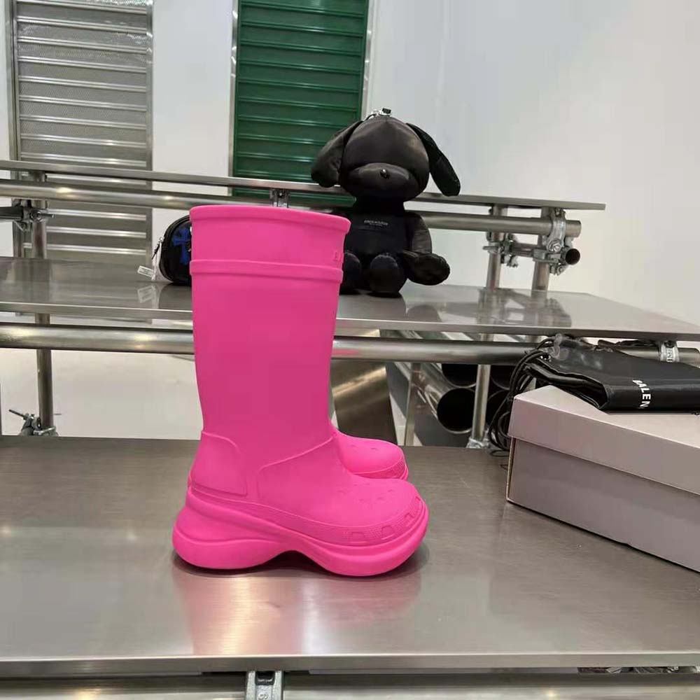 Balenciaga Women Crocs™ Boot in Bright Pink Rubber - image 4