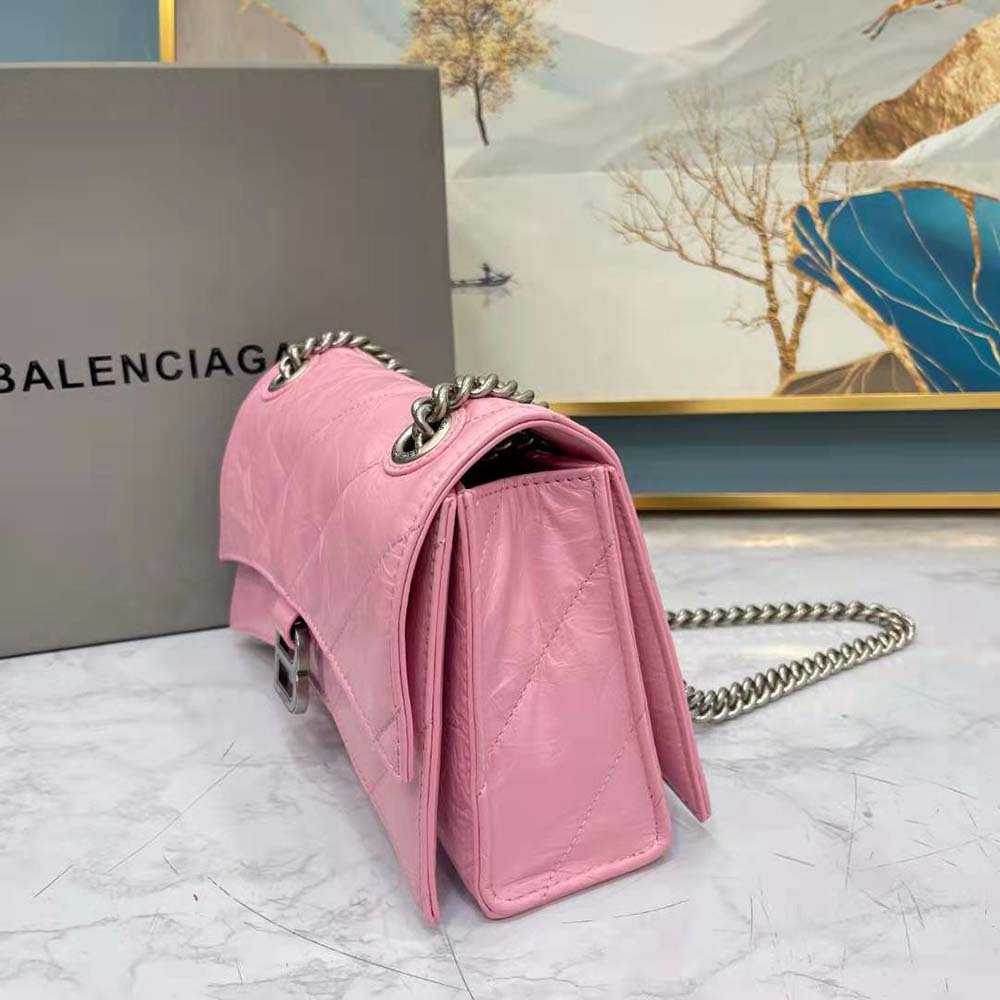 Balenciaga Women Crush Small Chain Bag Quilted in Optic Pink - image 4