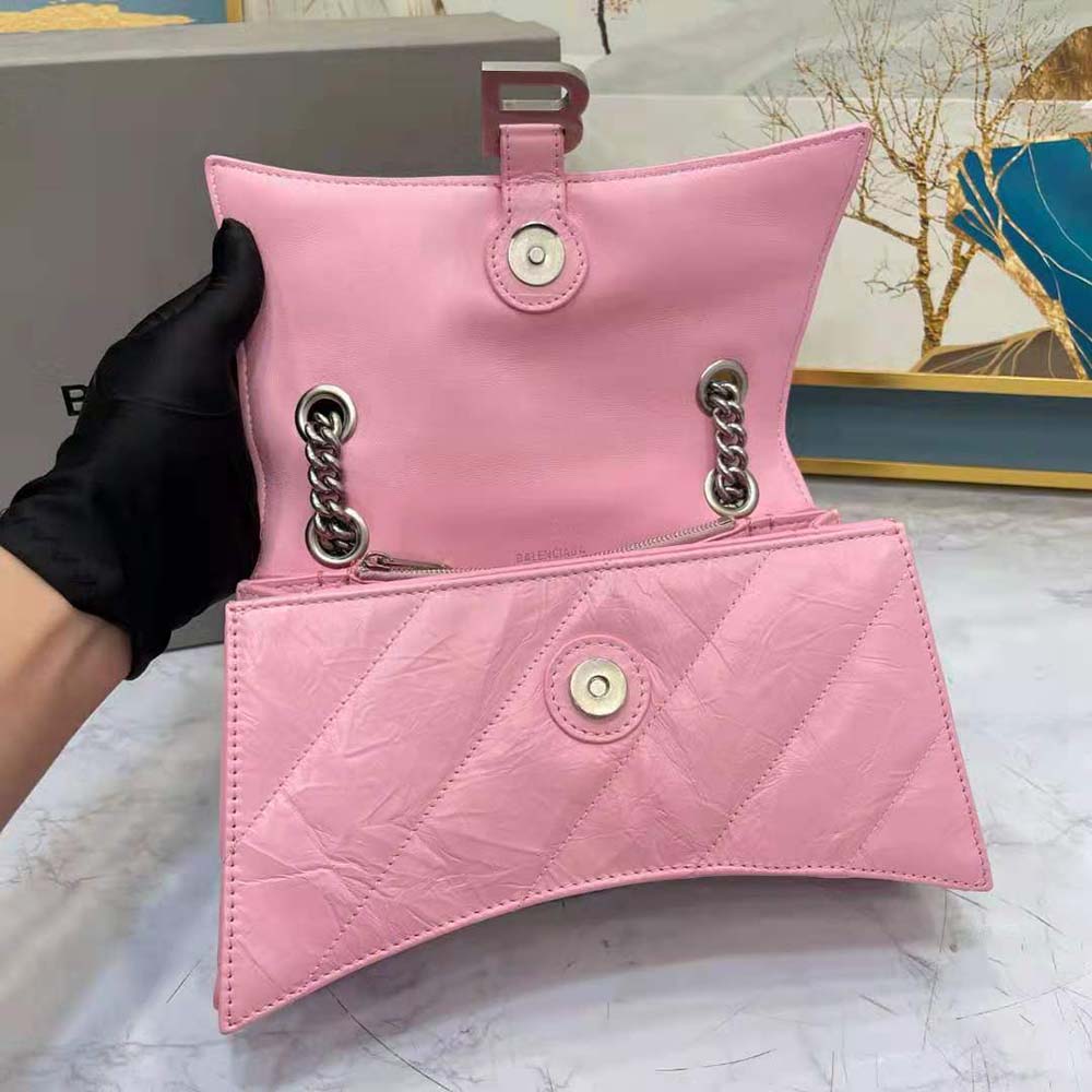 Balenciaga Women Crush Small Chain Bag Quilted in Optic Pink - image 6