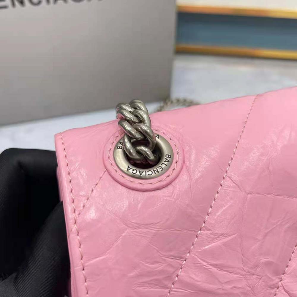 Balenciaga Women Crush Small Chain Bag Quilted in Optic Pink - image 8