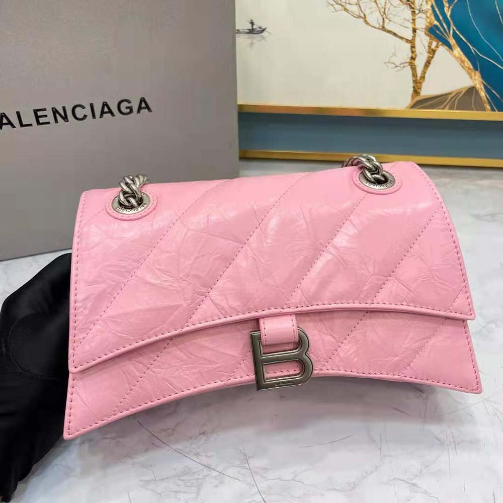Balenciaga Women Crush Small Chain Bag Quilted in Optic Pink - image 5
