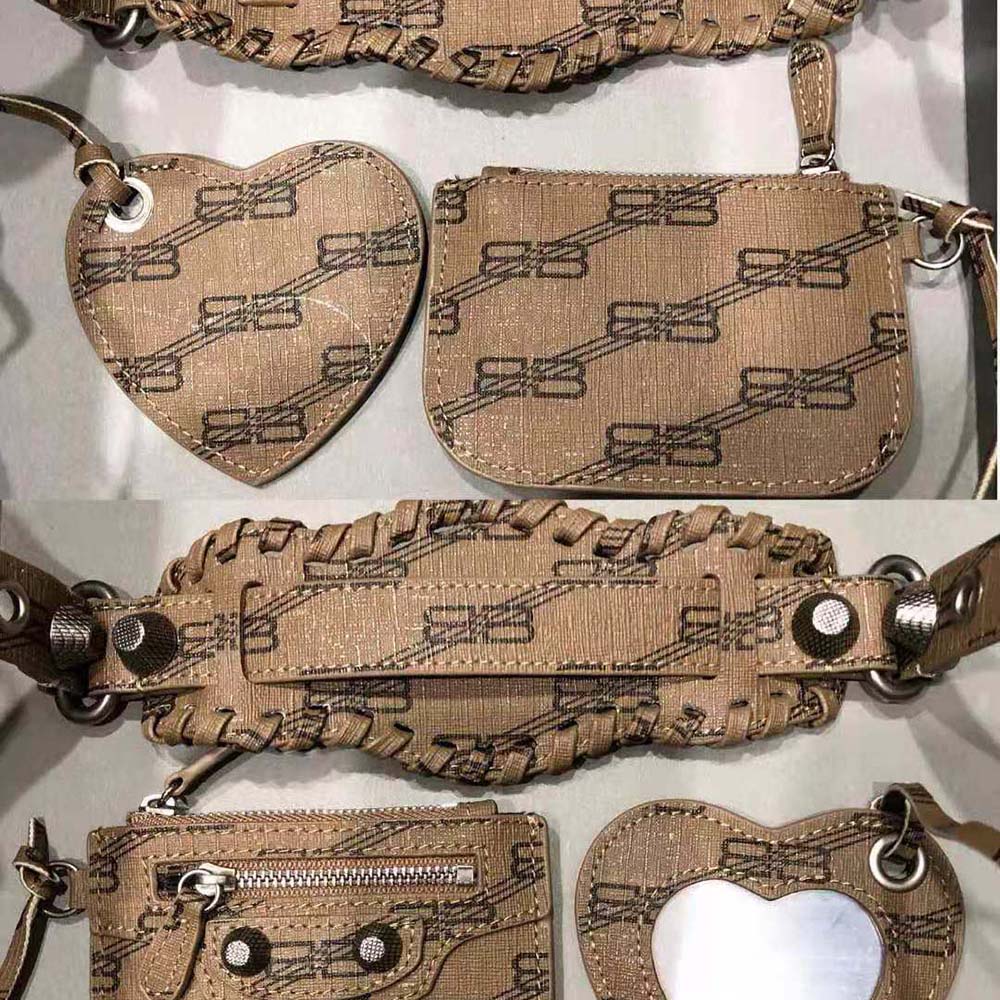 Balenciaga Women Le Cagole Mini Bag with Chain BB Monogram Coated Canvas in Beige - image 9
