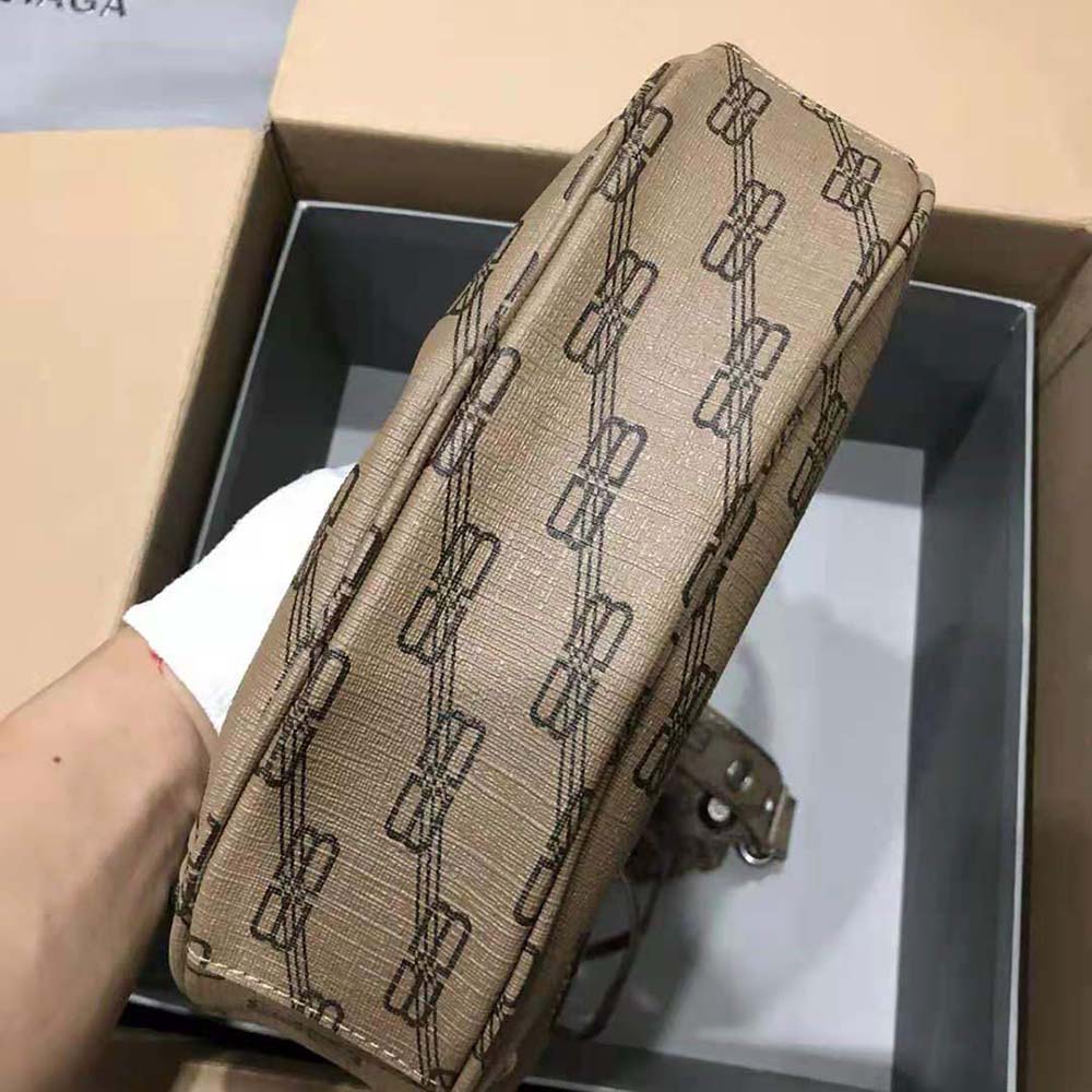 Balenciaga Women Le Cagole Mini Bag with Chain BB Monogram Coated Canvas in Beige - image 5