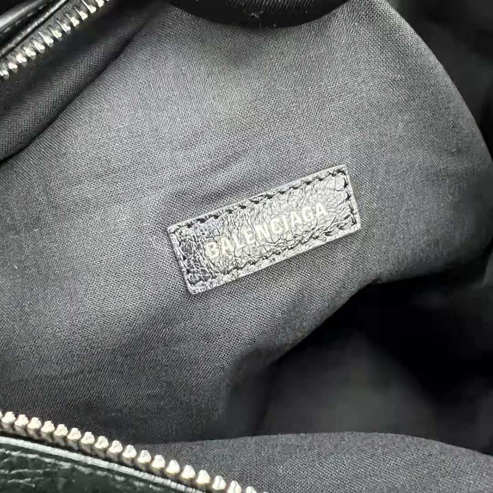 Balenciaga Women Superbusy Large Sling Bag in off Black Arena Lambskin - image 8