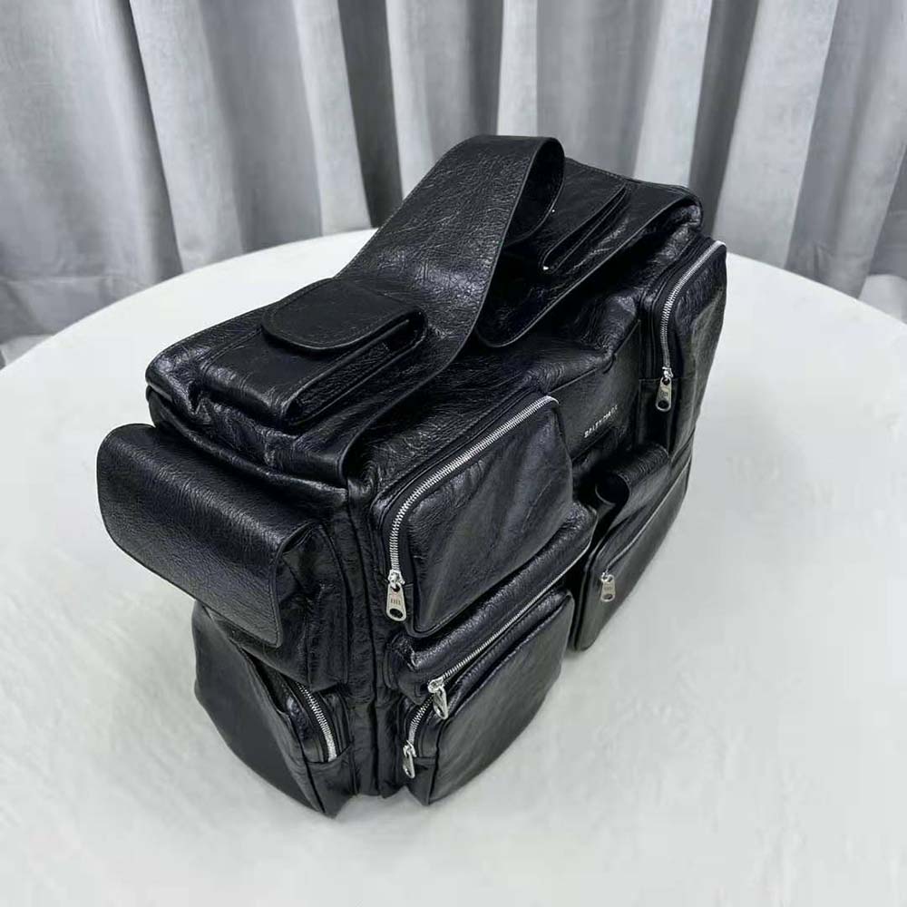 Balenciaga Women Superbusy Large Sling Bag in off Black Arena Lambskin - image 5