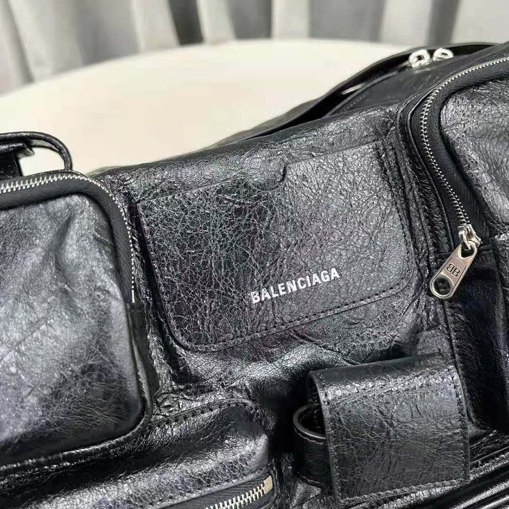 Balenciaga Women Superbusy Large Sling Bag in off Black Arena Lambskin - image 6