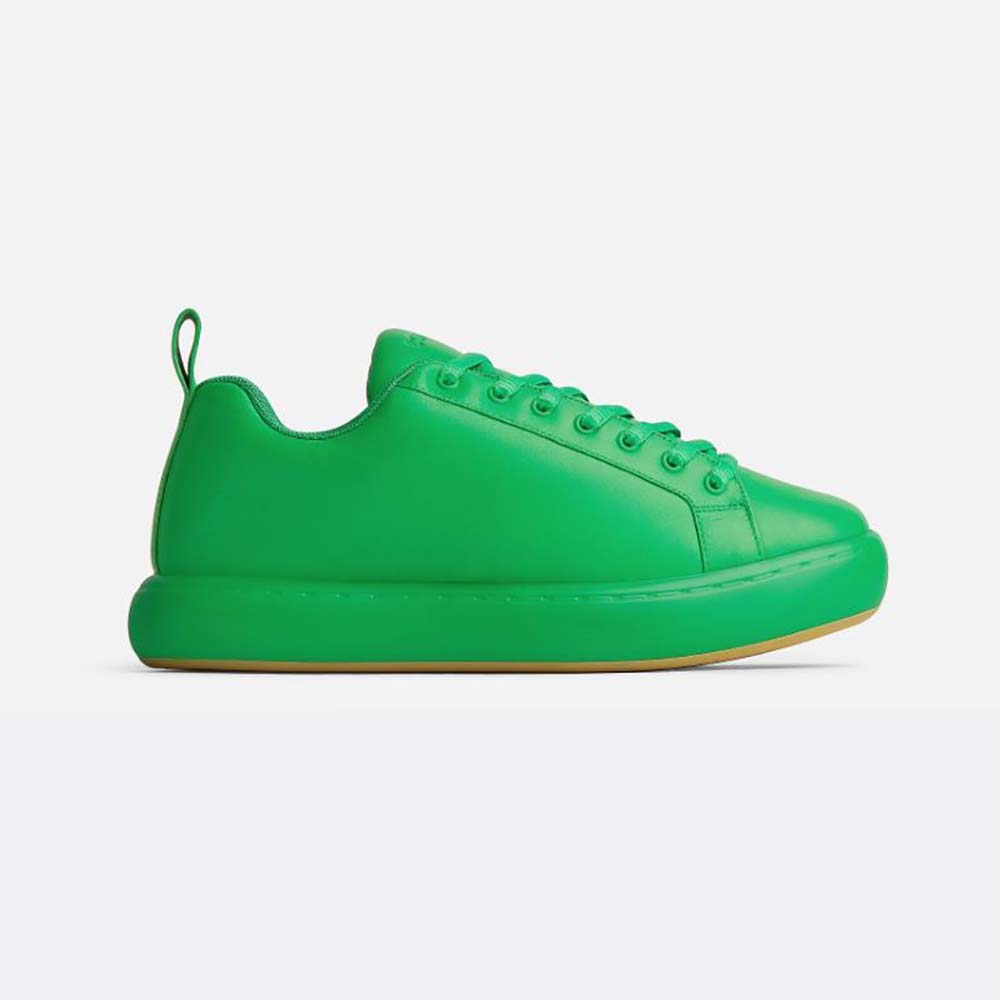 Side profile of Bottega Veneta Unisex Pillow Sneaker in green leather