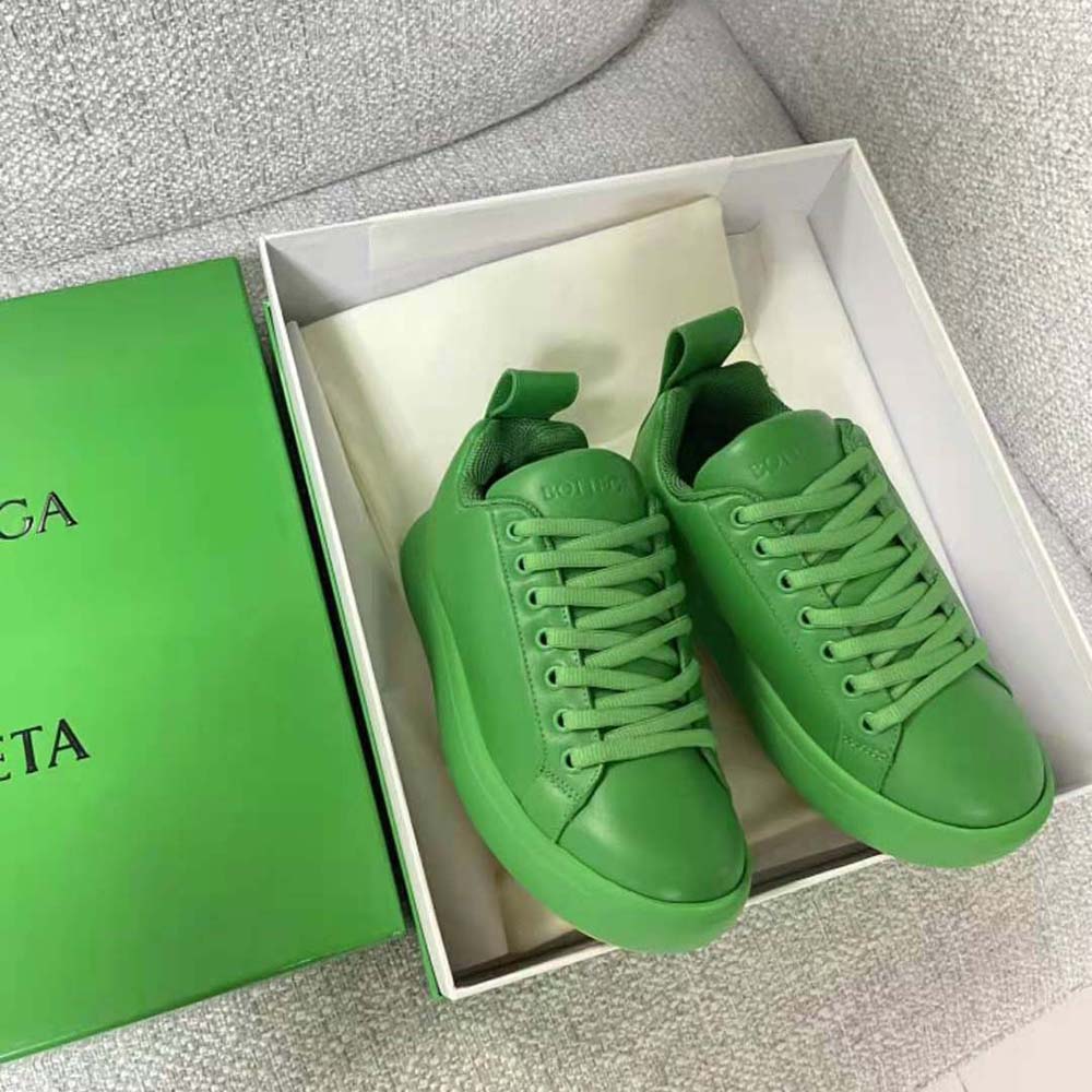 Bottega Veneta Unisex Pillow Sneaker Padded Leather Lace-up Sneakers-Green - image 4
